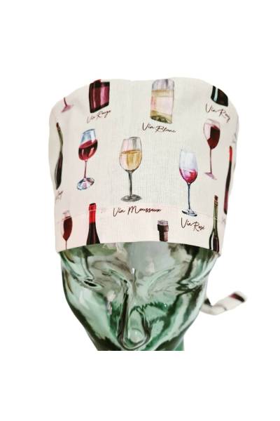 Camilo Wine Bandana Scrub Cap for Short Hair