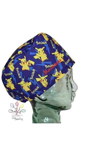 Touca cirúrgica Zendal Pikachu para cabelo médio
