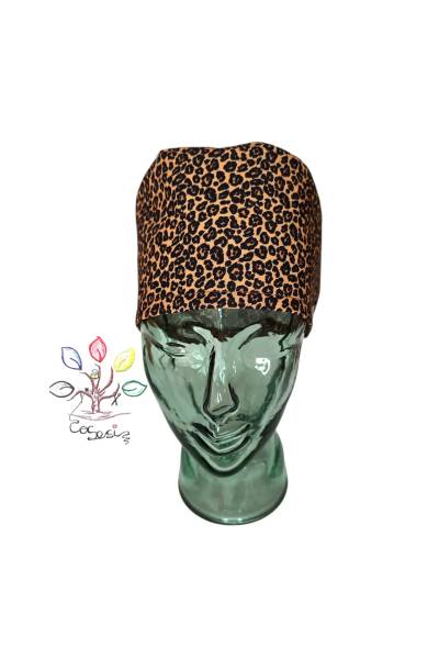Touca cirúrgica Zendal padrão leopardo para cabelo médio