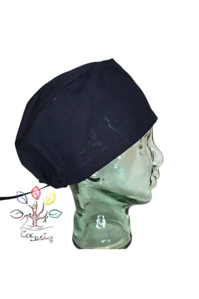 Touca cirúrgica Henderson azul-marinho liso para cabelo curto