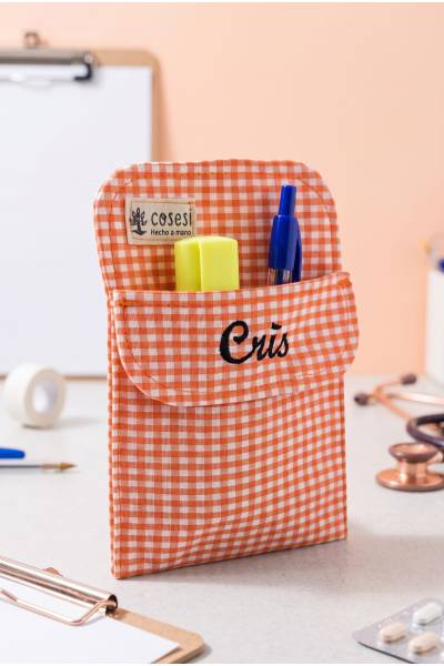 Orange Gingham Pocket Organiser
